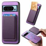 For Google Pixel 9 Retro Magsafe Card Bag PU Back Cover Phone Case(Purple)