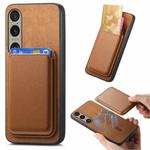For Sony Xperia 5 V Retro Magsafe Card Bag PU Back Cover Phone Case(Brown)