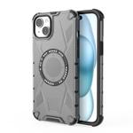 For iPhone 15 Plus MagSafe Armor Holder PC Hybrid TPU Phone Case(Black)