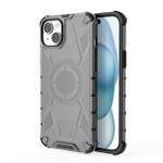 For iPhone 15 Plus Armor Holder PC Hybrid TPU Phone Case(Black)