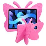 For iPad Pro 11 2024 Butterfly Bracket Kids EVA Shockproof Tablet Case(RoseRed)