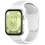 For Huawei Watch Fit 3 Wavy Dot Texture Silicone Sports Watch Band(White)