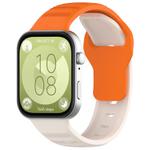 For Huawei Watch Fit 3 Wavy Dot Texture Silicone Sports Watch Band(Orange+Starlight)