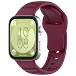 For Huawei Watch Fit 3 Wavy Dot Texture Silicone Sports Watch Band(Wine Red)
