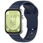 For Huawei Watch Fit 3 Wavy Dot Texture Silicone Sports Watch Band(Midnight Blue)