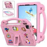 For iPad Air 11 2024 Handle Kickstand Children EVA Shockproof Tablet Case(Pink)