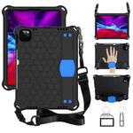 For iPad Air 11 2024 Honeycomb EVA Hybrid PC Tablet Case with Strap(Black+Blue)