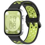 For Huawei Watch Fit 3 Two Color Silicone Sports Watch Band(Black+Green)