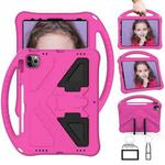 For iPad Air 11 2024 EVA Shockproof Tablet Case with Holder(RoseRed)