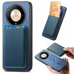 For Honor X9b / Magic6 Lite 5G Retro Magsafe Card Bag PU Back Cover Phone Case(Blue)