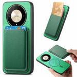 For Honor X9b / Magic6 Lite 5G Retro Magsafe Card Bag PU Back Cover Phone Case(Green)