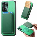 For OPPO Reno11 F Retro Magsafe Card Bag PU Back Cover Phone Case(Green)