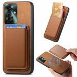For OPPO Reno11 F Retro Magsafe Card Bag PU Back Cover Phone Case(Brown)