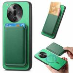 For OPPO Find X7 5G Retro Magsafe Card Bag PU Back Cover Phone Case(Green)