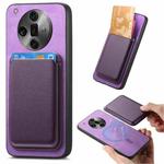 For OPPO Find X7 Ultra 5G Retro Magsafe Card Bag PU Back Cover Phone Case(Purple)