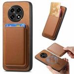 For OPPO A2 Pro Retro Magsafe Card Bag PU Back Cover Phone Case(Brown)