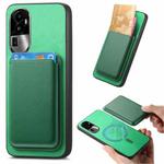 For OPPO Reno10 Pro+ 5G Retro Magsafe Card Bag PU Back Cover Phone Case(Green)