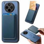 FOr OPPO Find X8 Pro Retro Magsafe Card Bag PU Back Cover Phone Case(Blue)