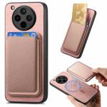 FOr OPPO Find X8 Pro Retro Magsafe Card Bag PU Back Cover Phone Case(Pink)