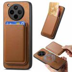 FOr OPPO Find X8 Pro Retro Magsafe Card Bag PU Back Cover Phone Case(Brown)