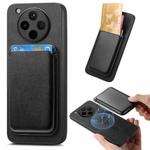 FOr OPPO Find X8 Pro Retro Magsafe Card Bag PU Back Cover Phone Case(Black)