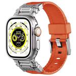 For Apple Watch Ultra 49mm Silicone Armor Mecha Head Watch Band(Orange)