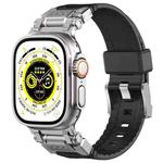 For Apple Watch SE 2023 44mm Silicone Armor Mecha Head Watch Band(Black)