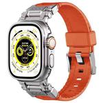 For Apple Watch Series 7 45mm Silicone Armor Mecha Head Watch Band(Orange)