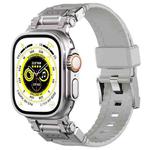 For Apple Watch Series 7 45mm Silicone Armor Mecha Head Watch Band(Starlight)