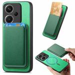 For Xiaomi Redmi Note 13 Pro+ Retro Magsafe Card Bag PU Back Cover Phone Case(Green)