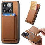 For Xiaomi 14 Pro 5G Retro Magsafe Card Bag PU Back Cover Phone Case(Brown)