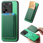 For Xiaomi 13T / 13T Pro Retro Magsafe Card Bag PU Back Cover Phone Case(Green)