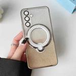 For Samsung Galaxy A34 5G Rotation MagSafe Holder Gradient Glitter TPU Phone Case(Gold)