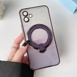 For Samsung Galaxy A05  Rotation MagSafe Holder Gradient Glitter TPU Phone Case(Night Purple)