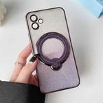 For Samsung Galaxy A05  Rotation MagSafe Holder Gradient Glitter TPU Phone Case(Night Purple)