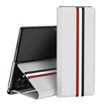 For Samsung Galaxy Z Fold7 5G Litchi Texture PU Back Phone Case with Holder(White)
