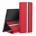 For Samsung Galaxy Z Fold7 5G Litchi Texture PU Back Phone Case with Holder(Red)
