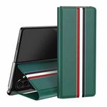 For Samsung Galaxy Z Fold7 5G Litchi Texture PU Back Phone Case with Holder(Green)