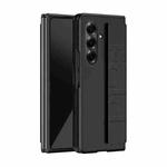 For Samsung Galaxy Z Fold7 5G Skin Elastic Wrist Grip Back Cover Phone Case(Black)