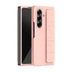 For Samsung Galaxy Z Fold7 5G Skin Elastic Wrist Grip Back Cover Phone Case(Pink)