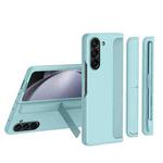 For Samsung Galaxy Z Fold6 5G 2 in 1 Holder Shockproof Phone Case with Pen Slot(Teal)