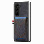 For Samsung Galaxy Z Fold6 5G Denim Texture Leather Skin Phone Case with Card Slot(Black)