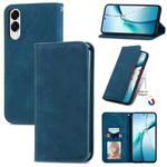 For Samsung Galaxy S25 Edge 5G Retro Skin Feel Magnetic Leather Phone Case(Blue)