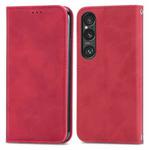 For Sony Xperia 1 VI Retro Skin Feel Magnetic Leather Phone Case(Red)