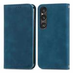 For Sony Xperia 1 VI Retro Skin Feel Magnetic Leather Phone Case(Blue)