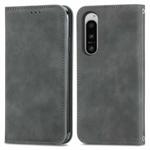 For Sony Xperia 5 VI Retro Skin Feel Magnetic Leather Phone Case(Gray)