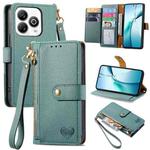 For ZTE Blade A75 4G Love Zipper Lanyard Leather Phone Case(Green)