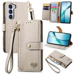 For ZTE Nubia S 5G Love Zipper Lanyard Leather Phone Case(Gray)