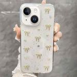 For iPhone 15 Small Fresh Bow TPU Phone Case(Golden Bow)