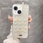 For iPhone 14 Gold Foil Pearl Bow TPU Phone Case(Bow)